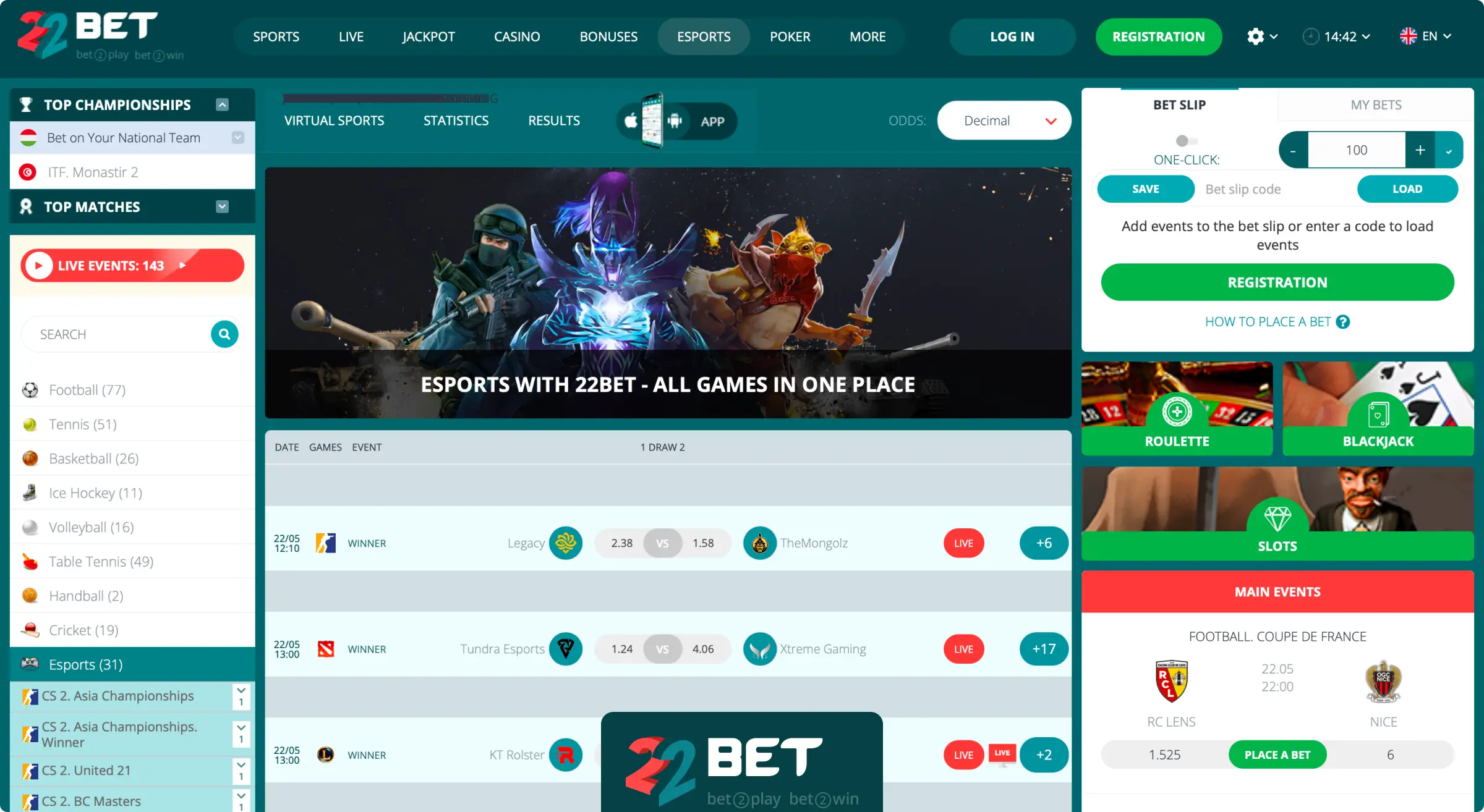 22Bet Online Kasino
